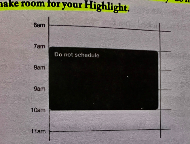 calendar event to schedule a "do not schedule" to let your schedule breathe