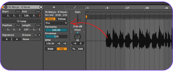 Transpose using complex pro to retain the formant when pitching vocals
