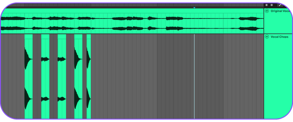 Use the arrangement view to chop your vocals